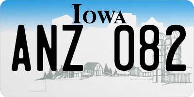 IA license plate ANZ082