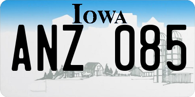 IA license plate ANZ085