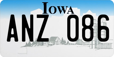 IA license plate ANZ086