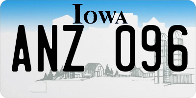 IA license plate ANZ096