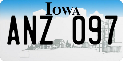 IA license plate ANZ097