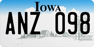 IA license plate ANZ098
