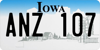IA license plate ANZ107