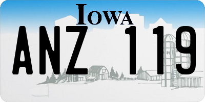 IA license plate ANZ119