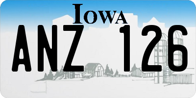 IA license plate ANZ126