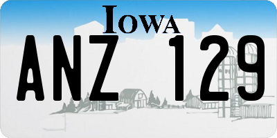 IA license plate ANZ129