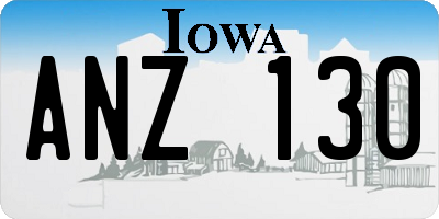 IA license plate ANZ130