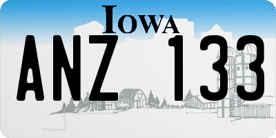 IA license plate ANZ133