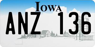 IA license plate ANZ136