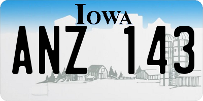 IA license plate ANZ143