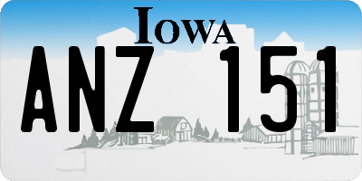 IA license plate ANZ151