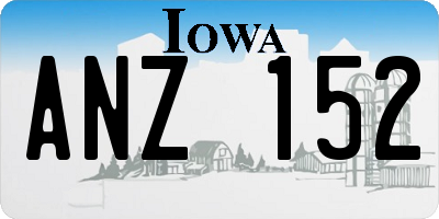 IA license plate ANZ152