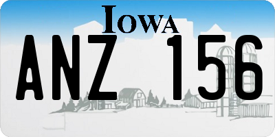 IA license plate ANZ156