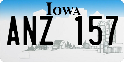 IA license plate ANZ157