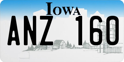 IA license plate ANZ160