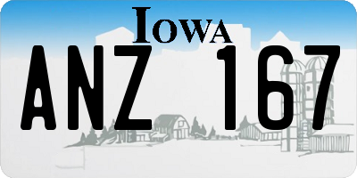 IA license plate ANZ167