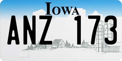 IA license plate ANZ173