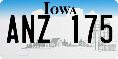 IA license plate ANZ175