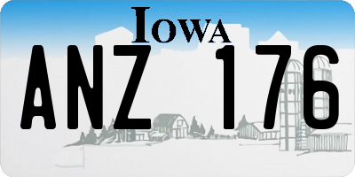 IA license plate ANZ176