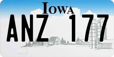 IA license plate ANZ177
