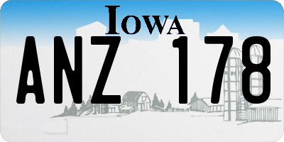 IA license plate ANZ178