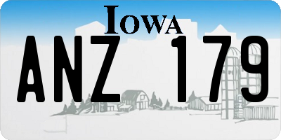 IA license plate ANZ179