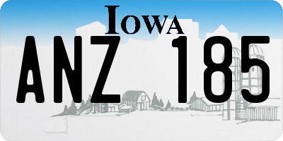 IA license plate ANZ185