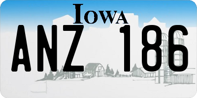 IA license plate ANZ186