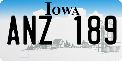 IA license plate ANZ189