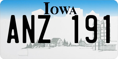 IA license plate ANZ191
