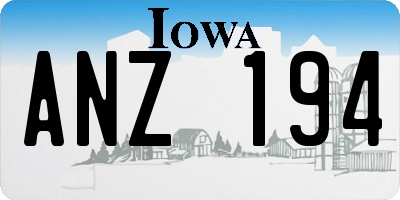 IA license plate ANZ194