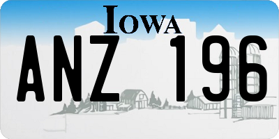 IA license plate ANZ196