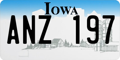 IA license plate ANZ197