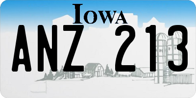 IA license plate ANZ213