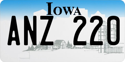 IA license plate ANZ220