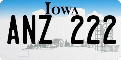 IA license plate ANZ222