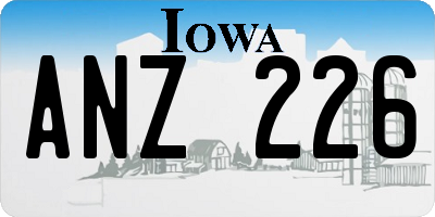 IA license plate ANZ226