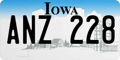 IA license plate ANZ228