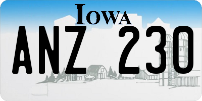 IA license plate ANZ230