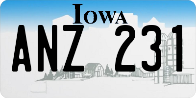 IA license plate ANZ231