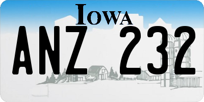 IA license plate ANZ232