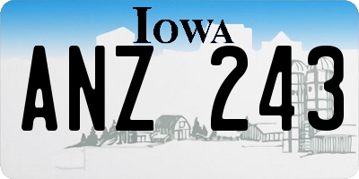 IA license plate ANZ243
