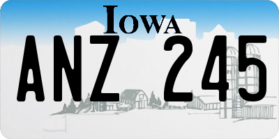 IA license plate ANZ245