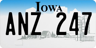 IA license plate ANZ247