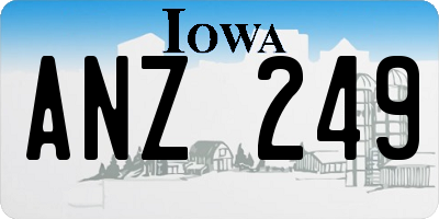 IA license plate ANZ249