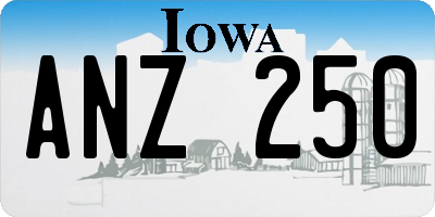 IA license plate ANZ250