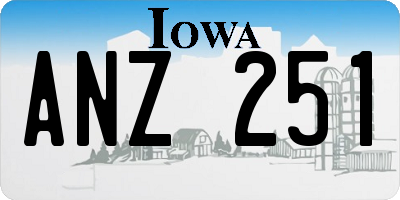 IA license plate ANZ251