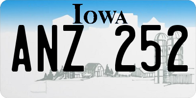 IA license plate ANZ252