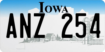 IA license plate ANZ254