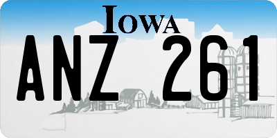 IA license plate ANZ261